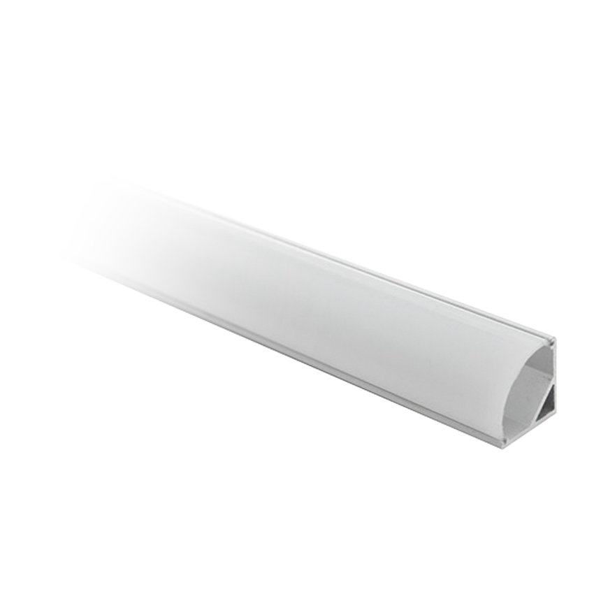 80033.jpg PERFIL ALUMINIO DE SUPERFICIE ANGULAR PARA TIRA LED CON DIFUSOR 2M - Imagen 1