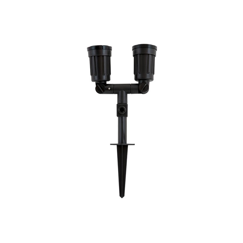 LDV8700231NG-30X30.jpg ESTACA JARDIN DOBLE 2xE27 max. 2x150w NEGRO - Imagen 1