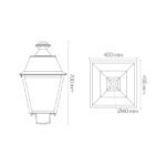 LUMINARIA URBANA VILLA | 40W | 4960LM | 90º | 2200K - Imagen 2